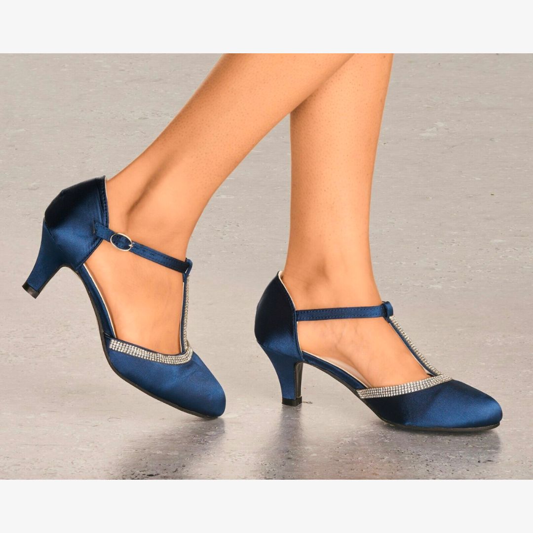 Bonnieshoes Block Low Heel Pumps Pointed Toe Ankle Buckle Strap Heels | Strap  heels, Low heel pumps, Heels